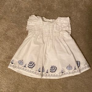 Janie and Jack Baby Girl Umbrella Border Dress (Size 0-3 months)